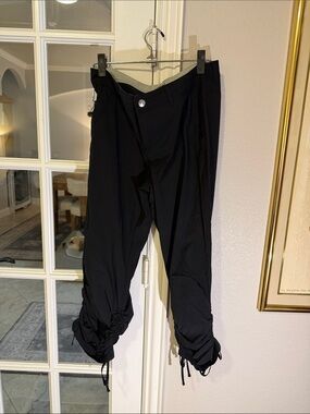 REI Women’s Black Ruched Tie Leg Hiking Pants Size 8 Nylon Stretch
